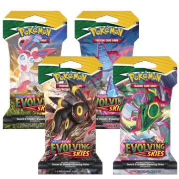 Pokémon TCG: Evolving Skies Sleeved Booster Pack Art Bundle [Set of 4]
