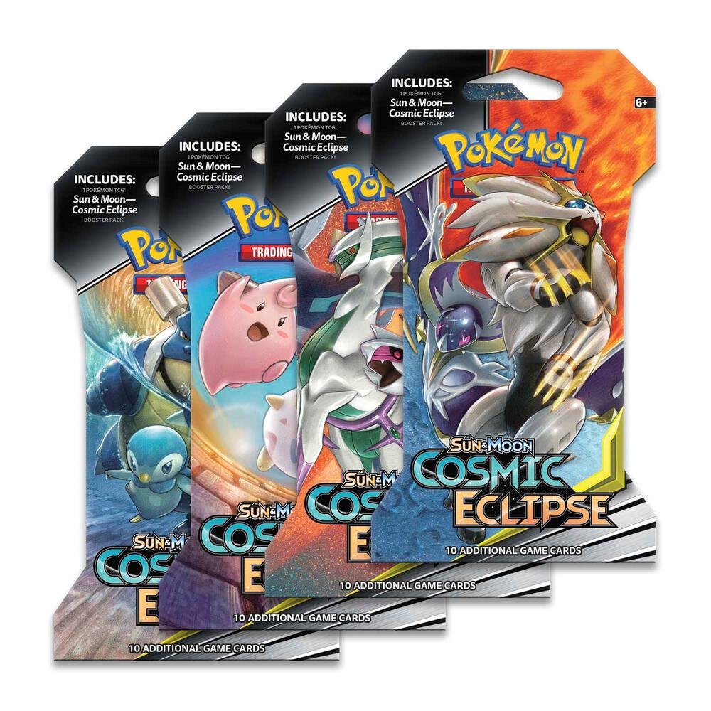 Pokémon TCG: Cosmic Eclipse Sleeved Booster Pack Art Bundle [Set of 4]