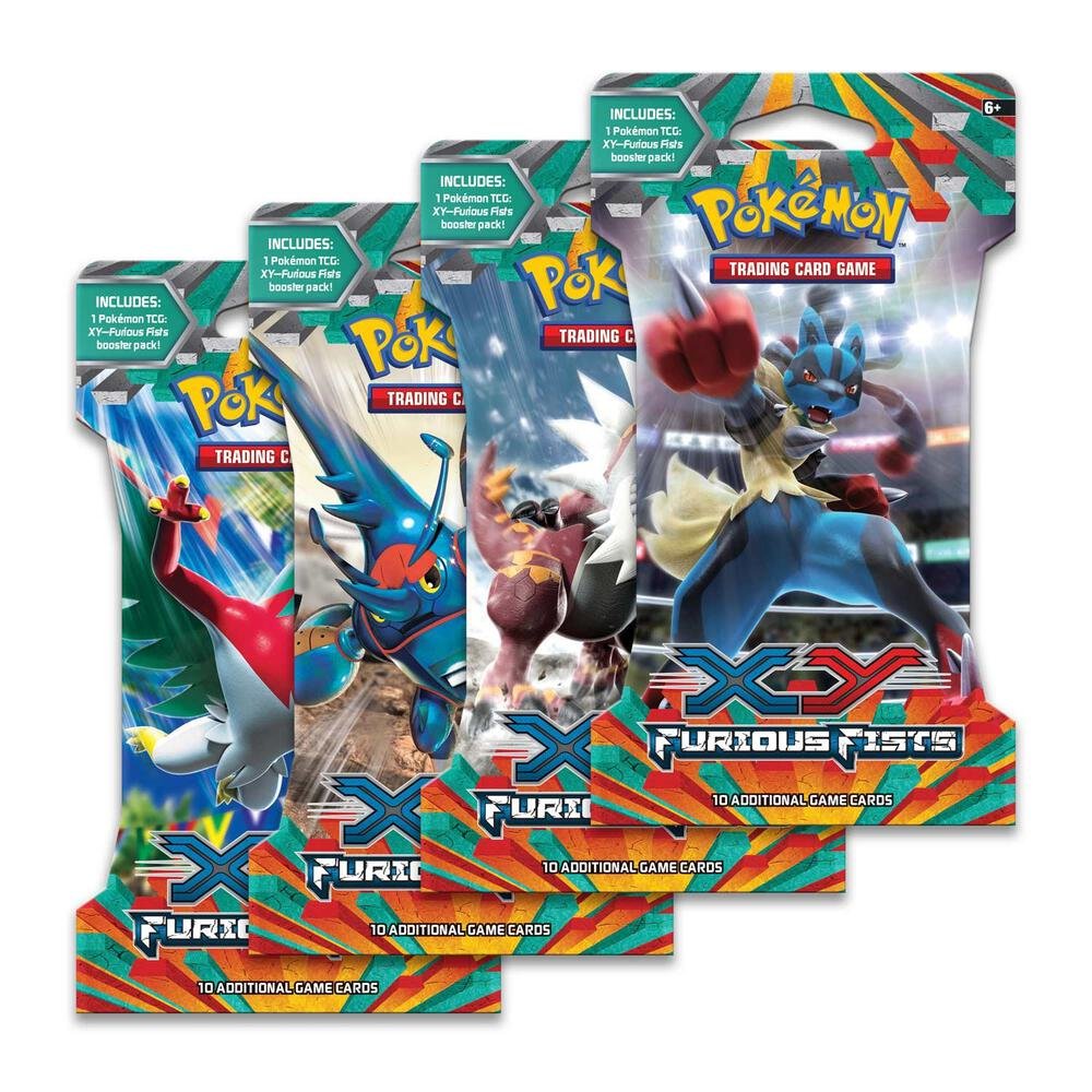 Pokémon TCG: Furious Fists Sleeved Booster Pack Art Bundle [Set of 4]