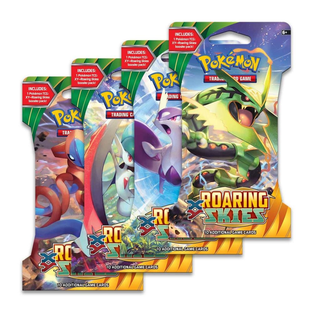 Pokémon TCG: Roaring Skies Sleeved Booster Pack Art Bundle [Set of 4]